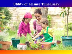 Utility of Leisure Time-Essay Utility of Leisure Time-Essay