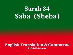 Surah 34: Saba (Sheba): English Translation & Comments Surah 34 Saba (Sheba) English Translation & Comments